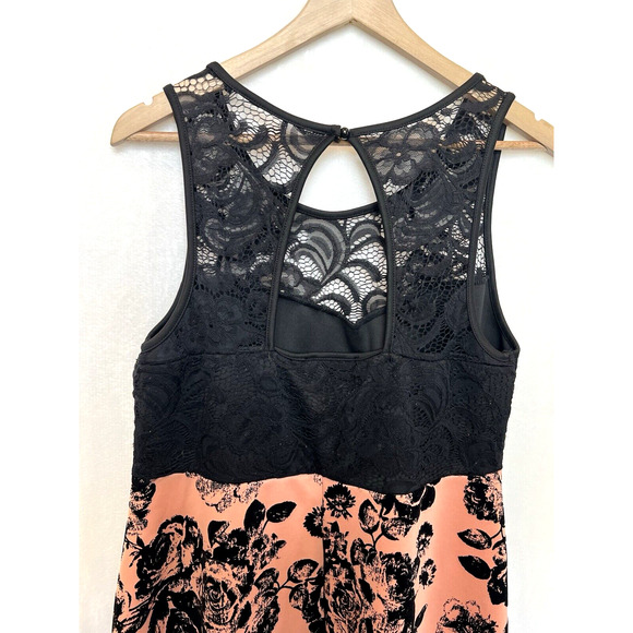 Y2K Vibe Lace Burnout Velvet Floral Mini Dress Size 1X Whimsygoth Feminine HOCO - Picture 8 of 12